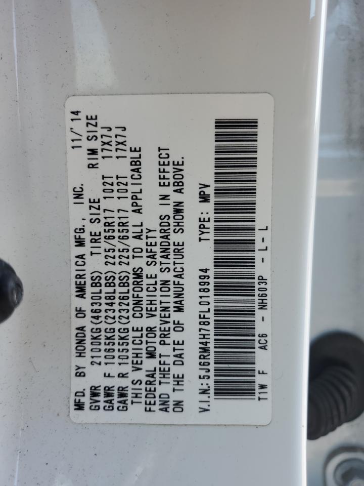 5J6RM4H78FL018994 2015 Honda Cr-V Exl