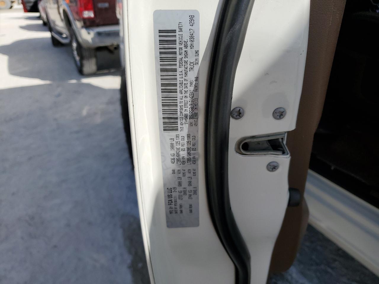 2020 Ram 2500 Longhorn VIN: 3C6UR5GL3LG142841 Lot: 77254264