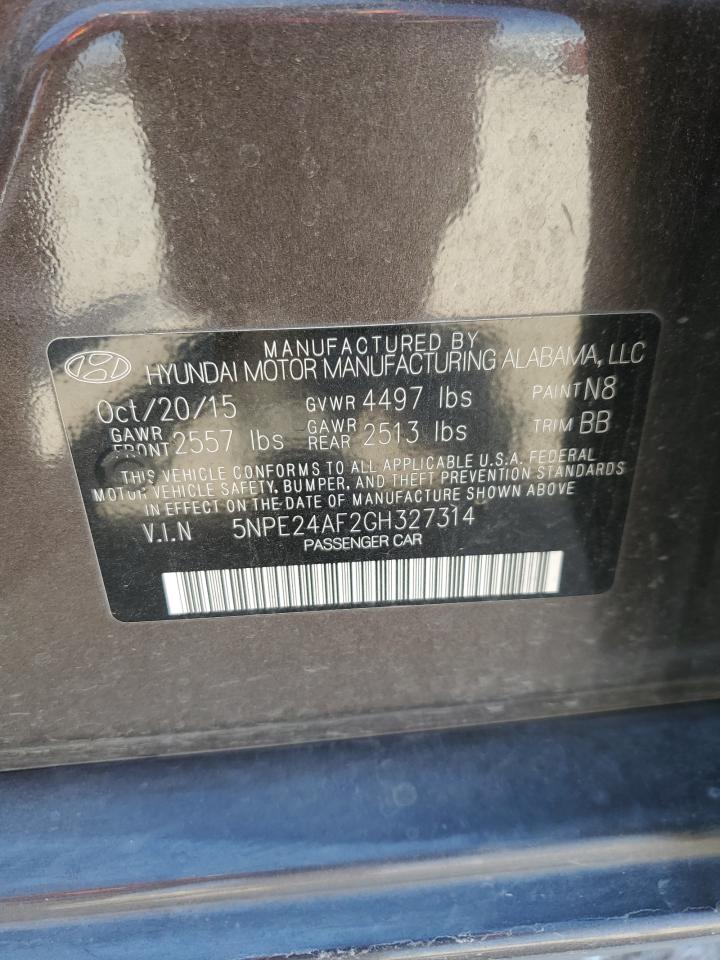 5NPE24AF2GH327314 2016 Hyundai Sonata Se