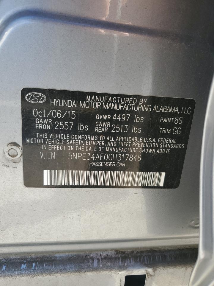 5NPE34AF0GH317846 2016 HYUNDAI SONATA - Image 12