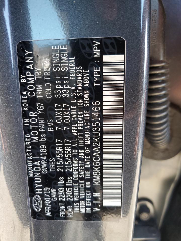 KM8K6CAA2KU351466 2019 Hyundai Kona Sel