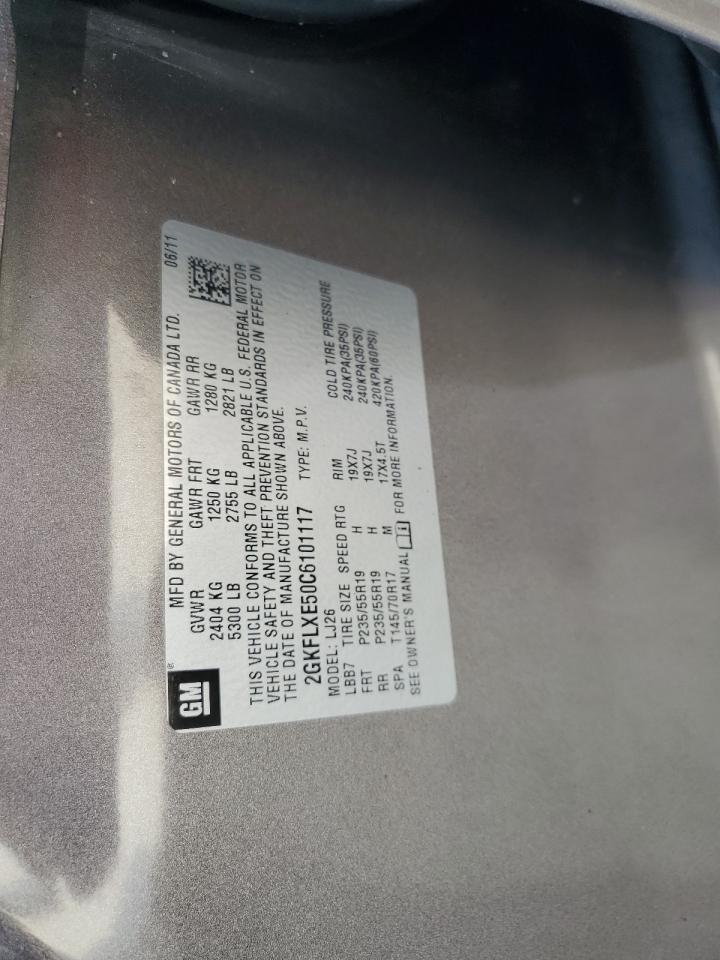 2012 GMC Terrain Slt VIN: 2GKFLXE50C6101117 Lot: 75253424