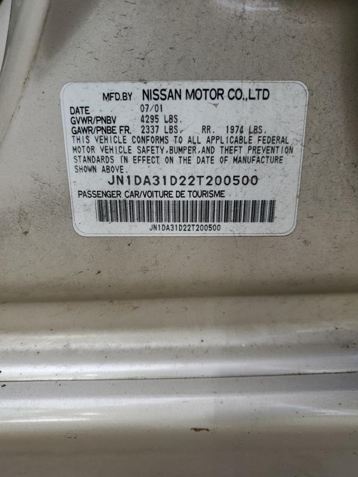 JN1DA31D22T200500 2002 Nissan Maxima Gle