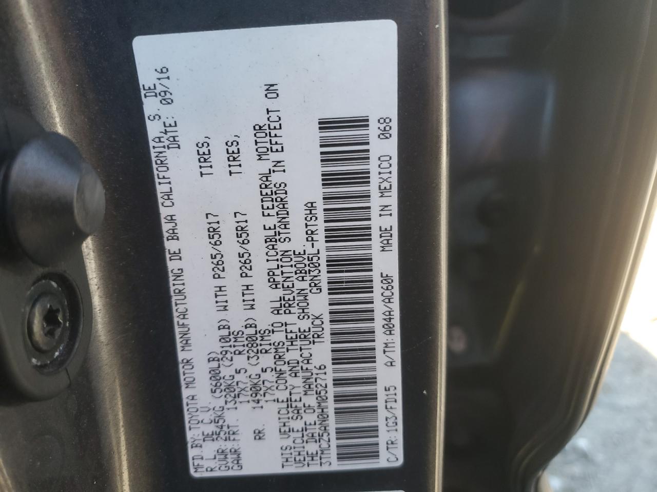 2017 Toyota Tacoma Double Cab VIN: 3TMCZ5AN0HM052716 Lot: 76337744