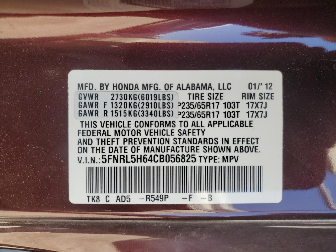 2012 Honda Odyssey - Image 15
