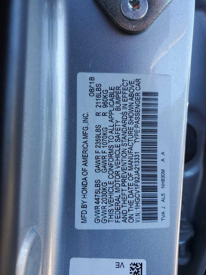 1HGCV1F92JA213331 2018 Honda Accord Touring