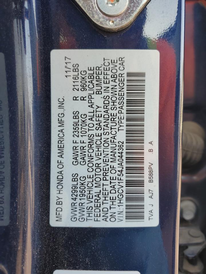 1HGCV1F54JA044362 2018 Honda Accord Exl