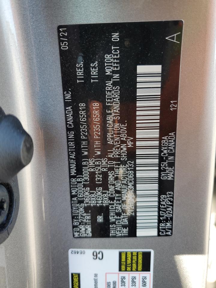 2T2HGMDA3MC068132 2021 Lexus Rx 450H