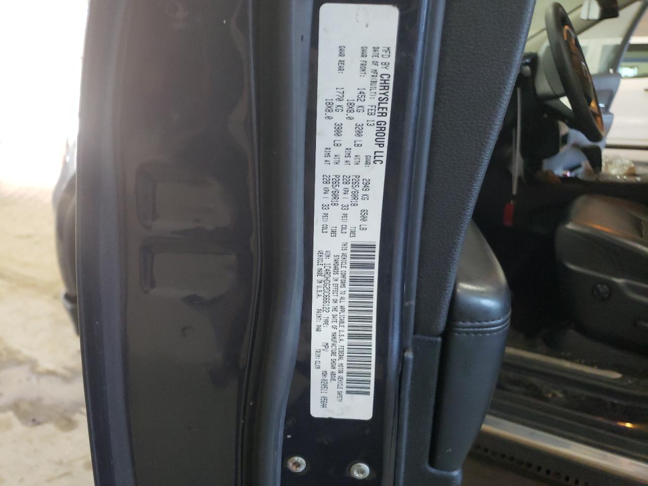 2013 Dodge Durango Crew VIN: 1C4RDHDG2DC666122 Lot: 74537374