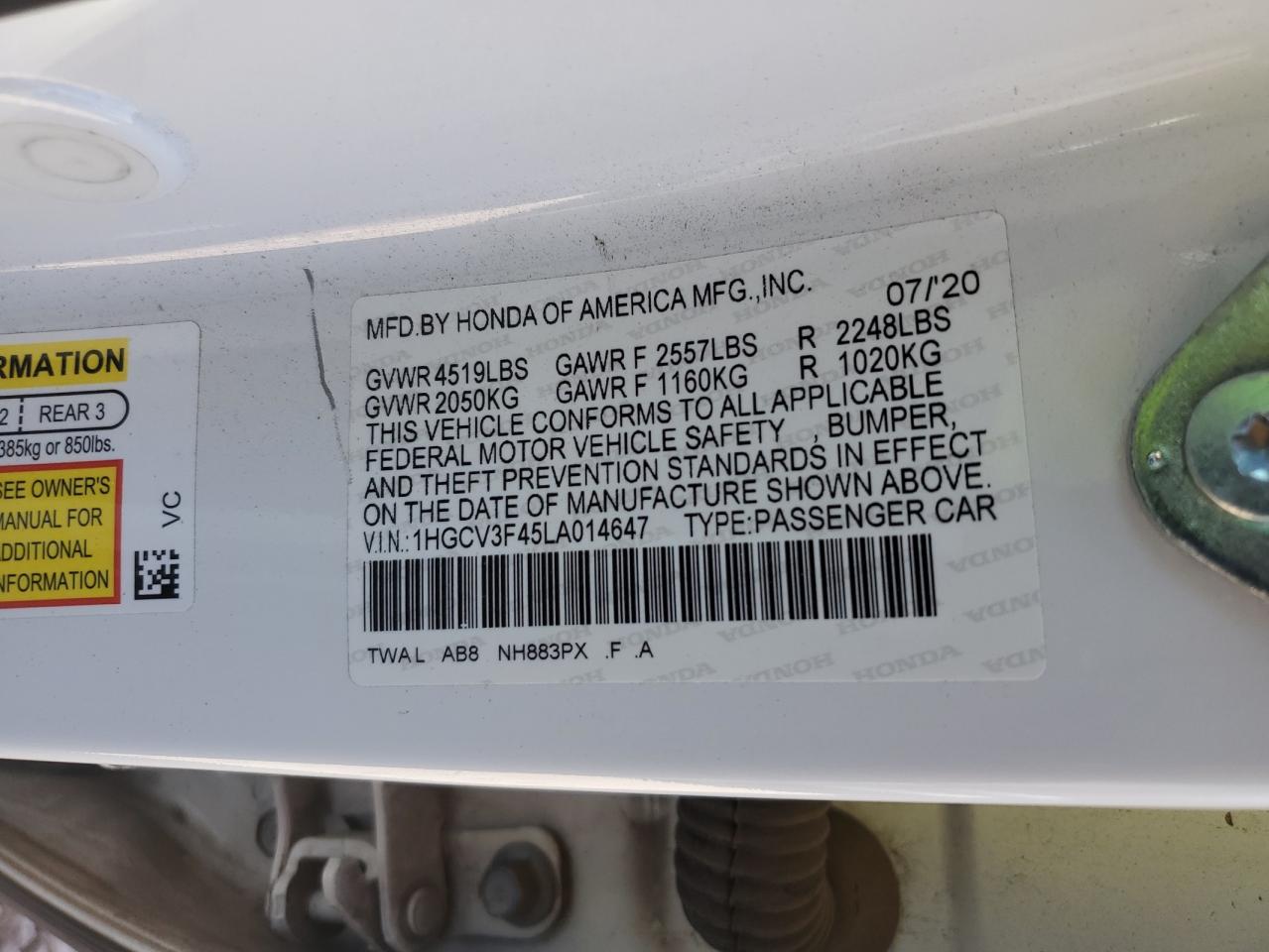 2020 Honda Accord - Image 14