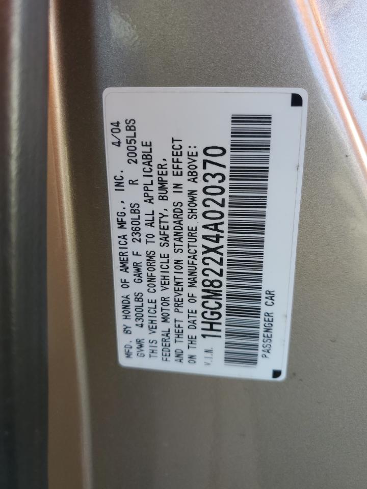 1HGCM822X4A020370 2004 Honda Accord Lx