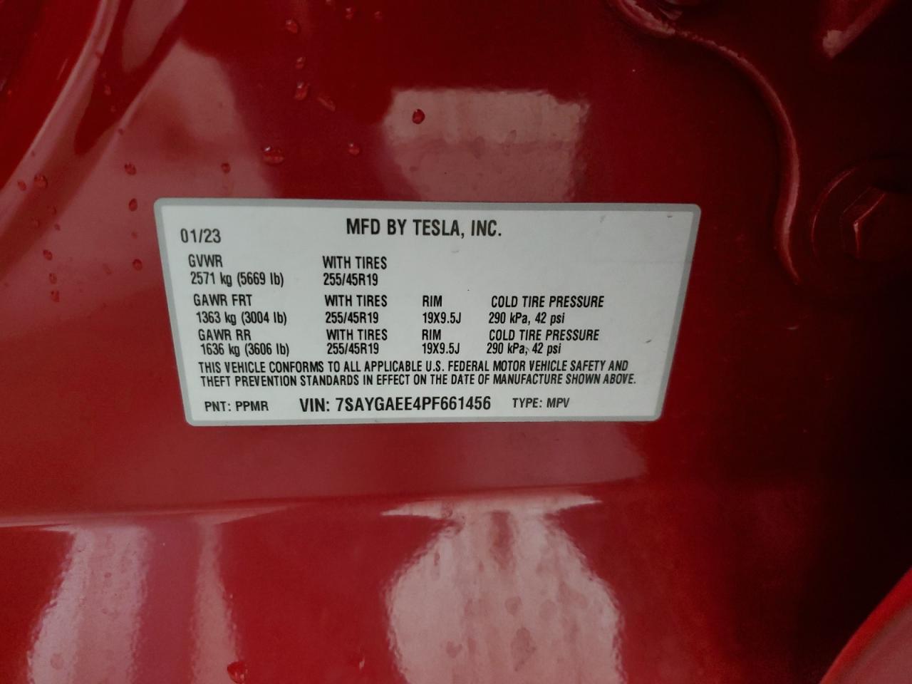 7SAYGAEE4PF661456 2023 Tesla Model Y