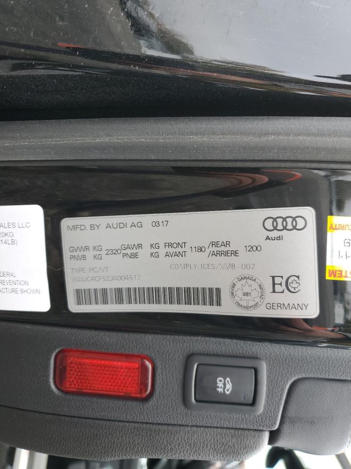 WAUC4CF52JA004517 2018 Audi S5 Prestige