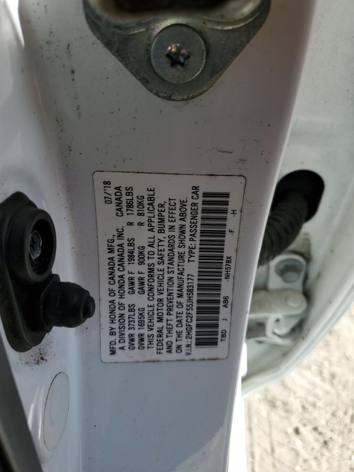 2HGFC2F55JH583177 2018 Honda Civic Lx