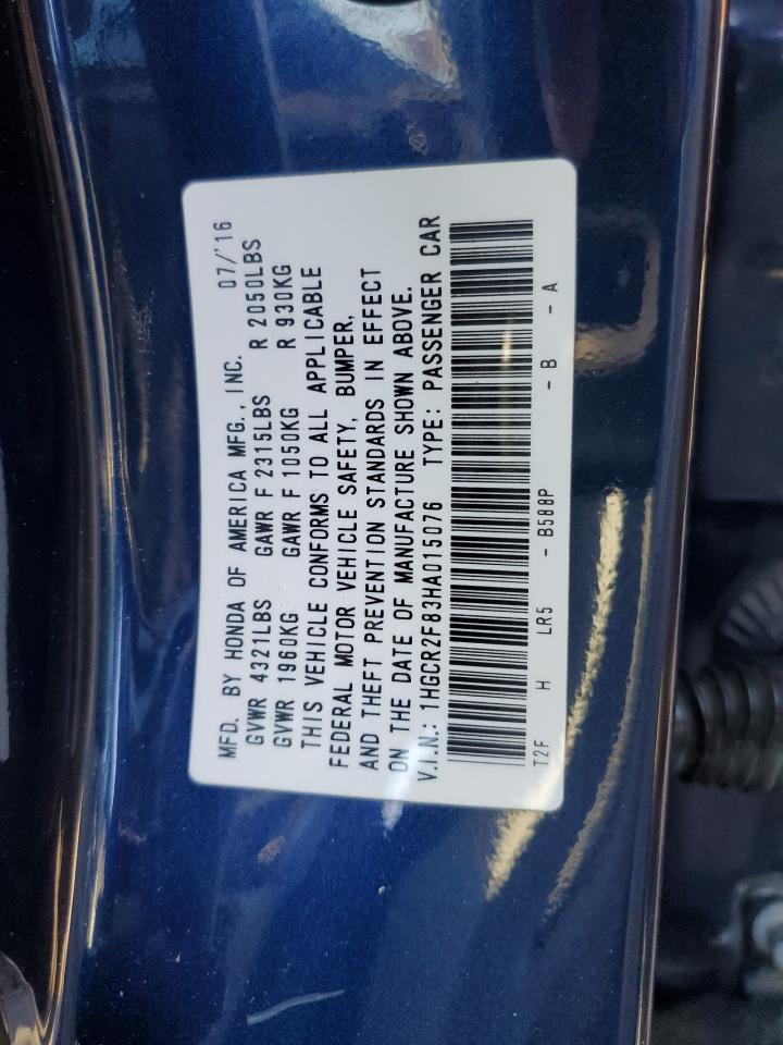 1HGCR2F83HA015076 2017 Honda Accord Exl