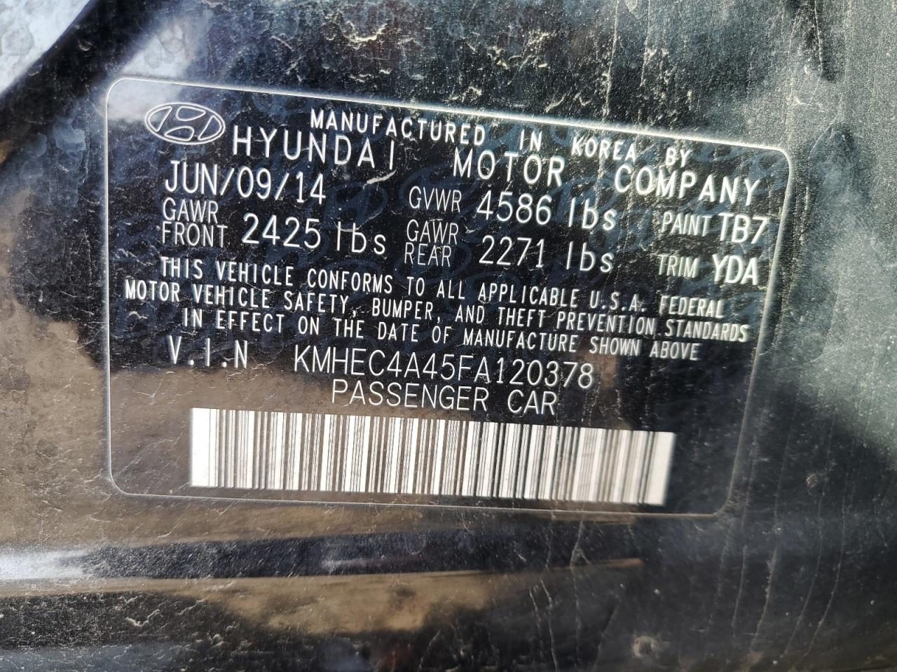 2015 Hyundai Sonata Hybrid VIN: KMHEC4A45FA120378 Lot: 76325384