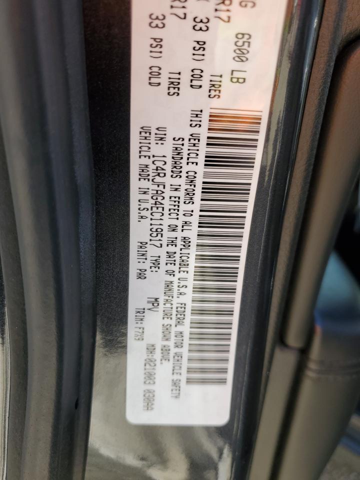 2014 Jeep Grand Cherokee Laredo VIN: 1C4RJFAG4EC119517 Lot: 76556464