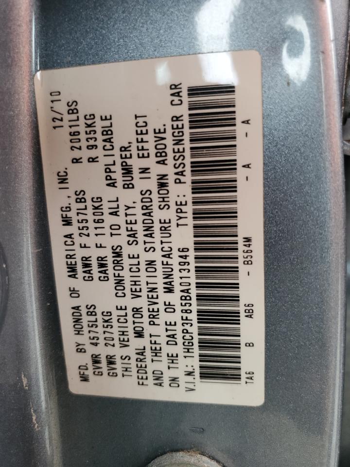 1HGCP3F85BA013946 2011 Honda Accord Exl