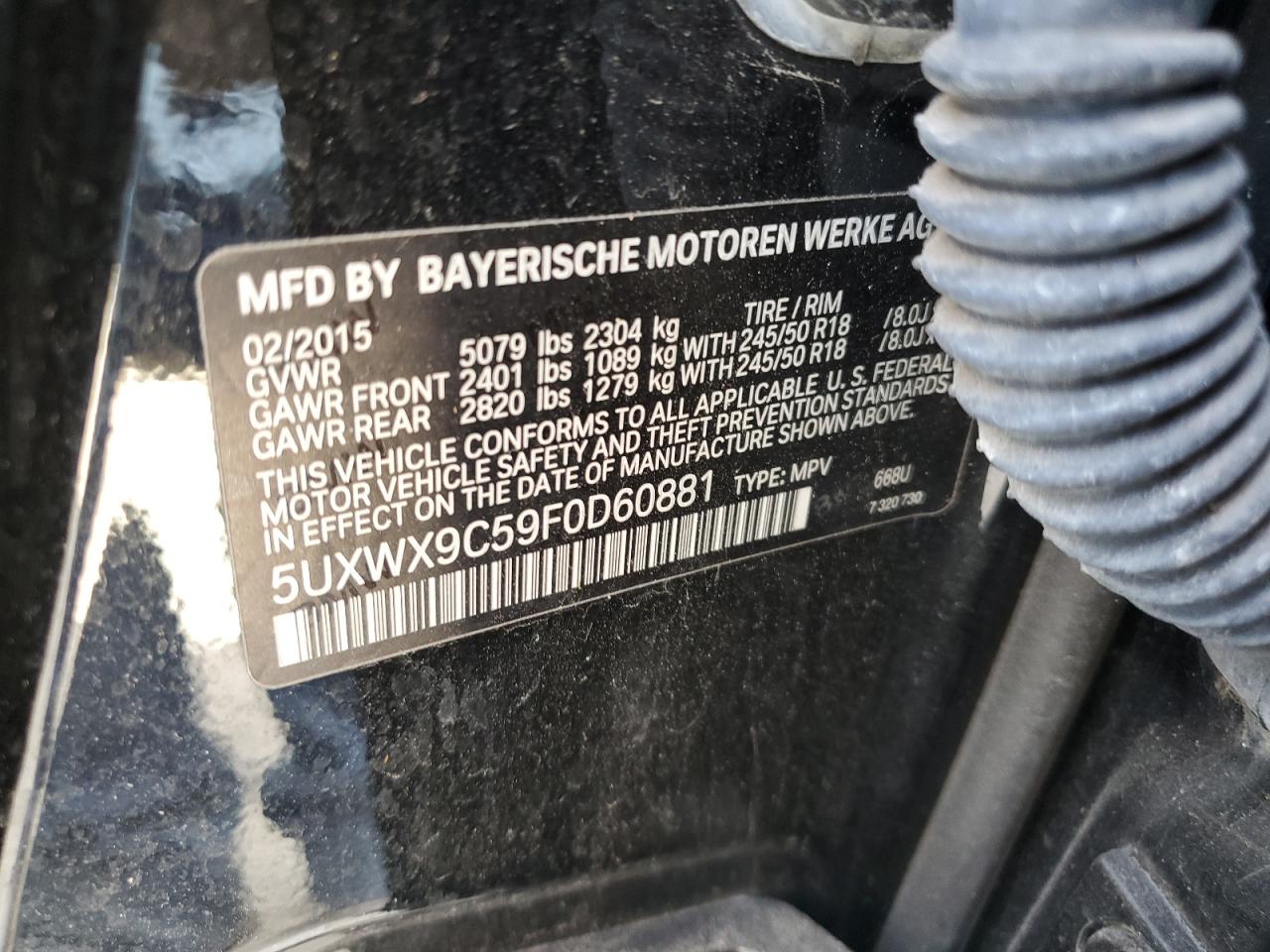 5UXWX9C59F0D60881 2015 BMW X3 xDrive28I