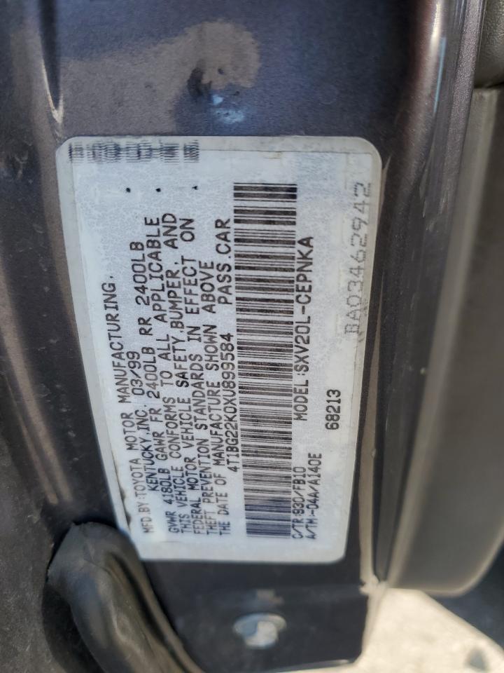 4T1BG22K0XU899584 1999 Toyota Camry Ce