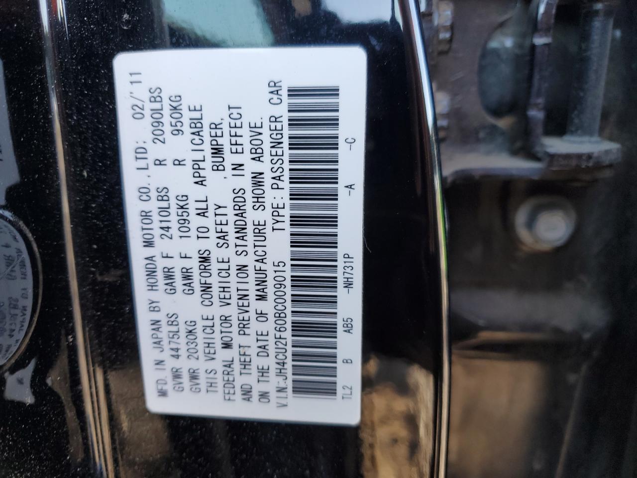 JH4CU2F60BC009015 2011 Acura Tsx