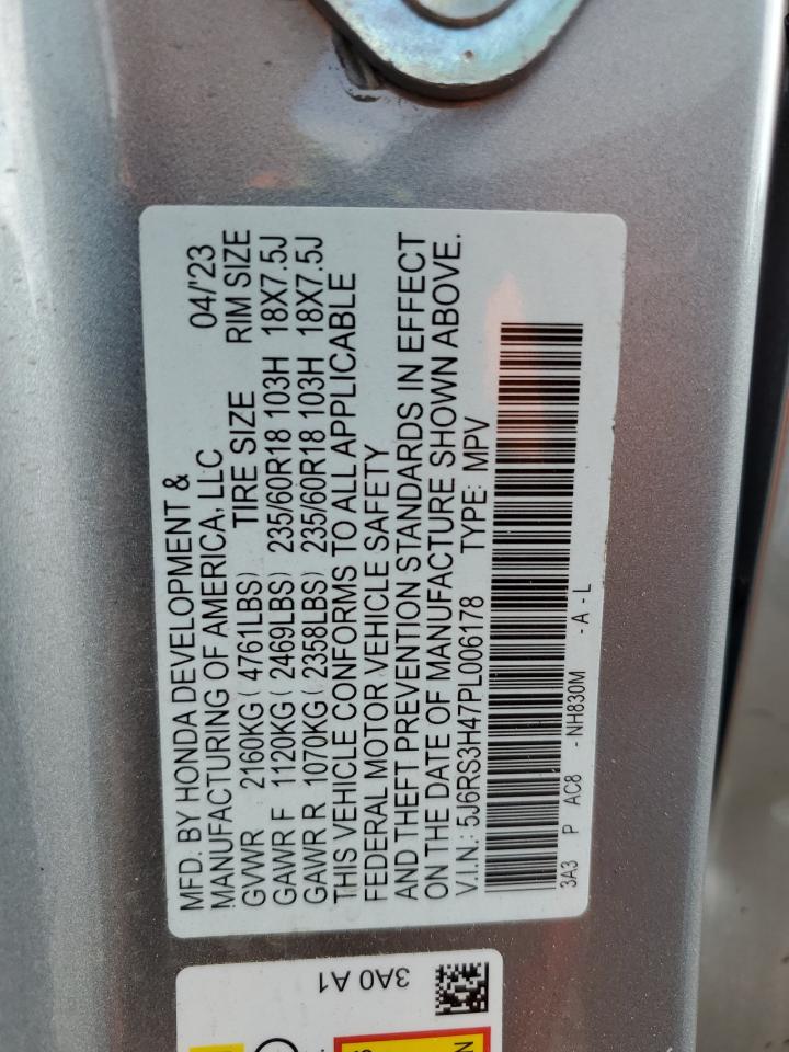 5J6RS3H47PL006178 2023 Honda Cr-V Ex