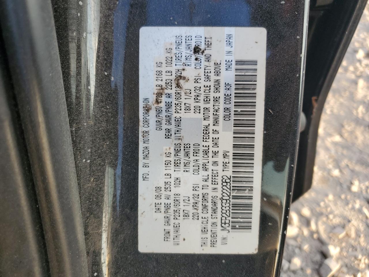 2009 Mazda Cx-7 VIN: JM3ER293390222962 Lot: 74708774
