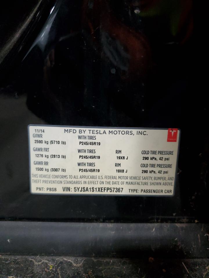 5YJSA1S1XEFP57367 2014 Tesla Model S