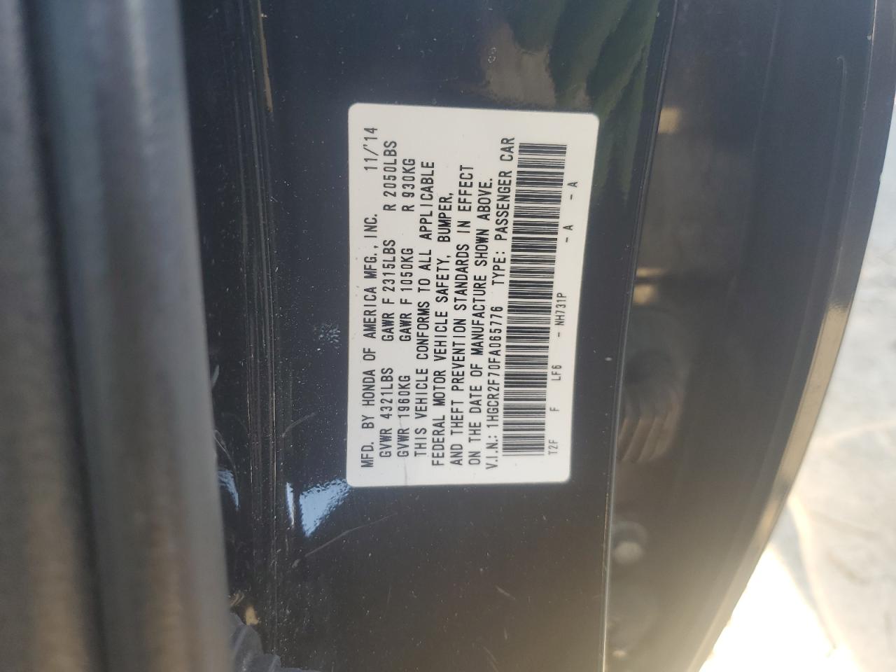 1HGCR2F70FA065776 2015 Honda Accord Ex