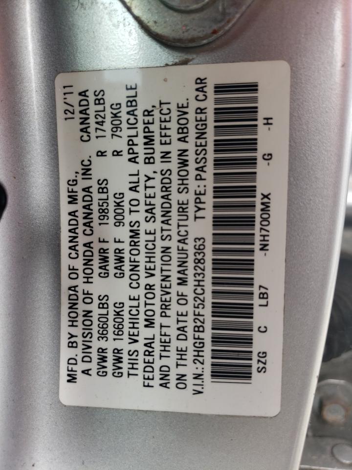 2HGFB2F52CH328363 2012 Honda Civic Lx