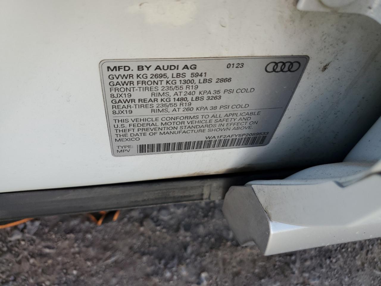 WA1F2AFY5P2089533 2023 Audi Q5 E Prestige 55