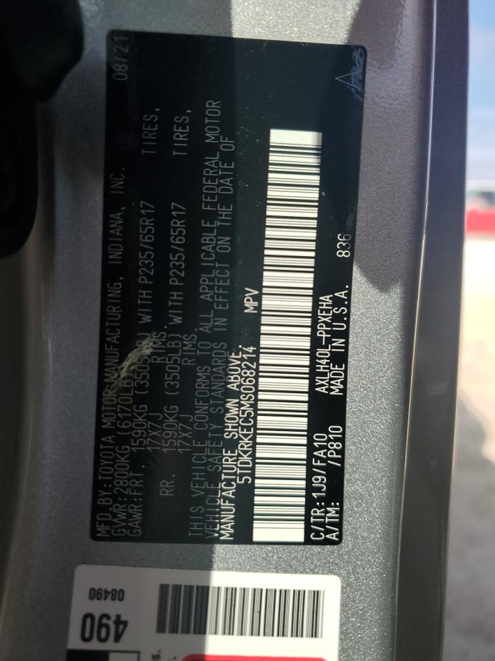 5TDKRKEC5MS068214 2021 Toyota Sienna Le