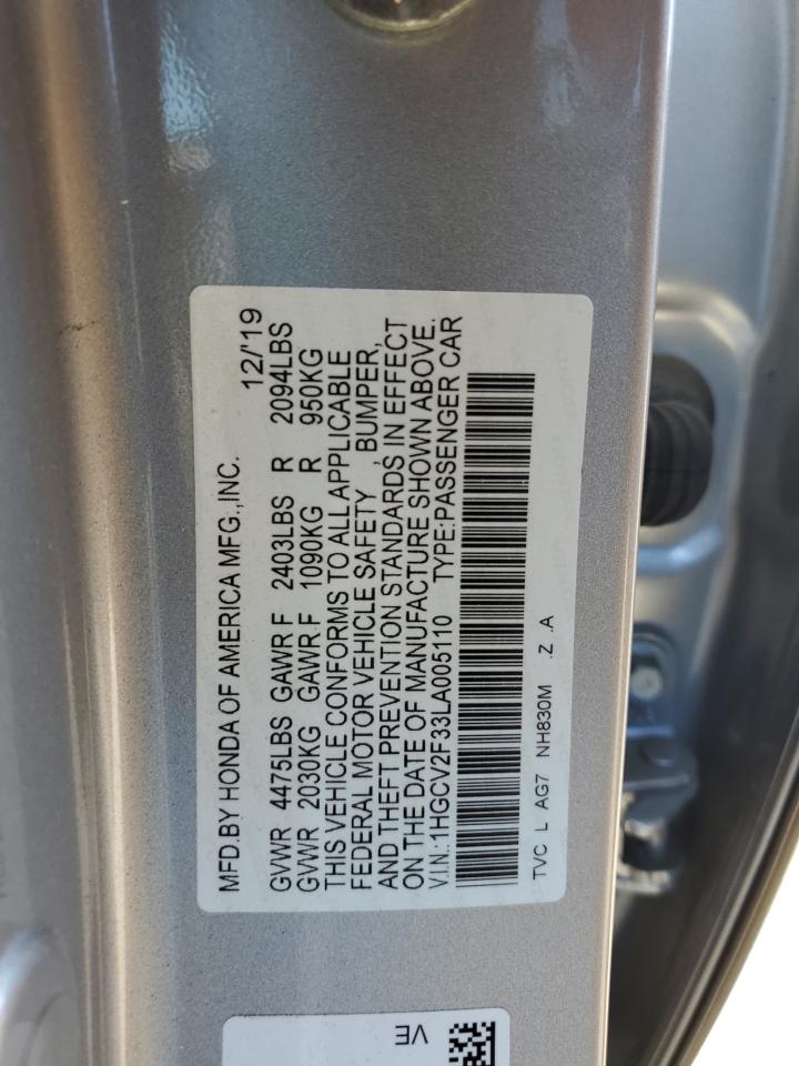 1HGCV2F33LA005110 2020 Honda Accord Sport