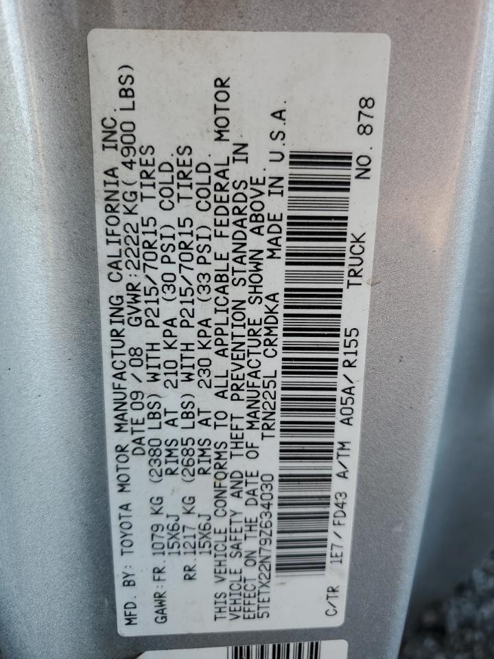 5TETX22N79Z634030 2009 Toyota Tacoma Access Cab