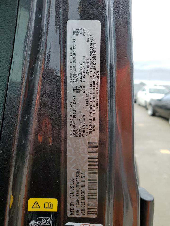 2022 Jeep Wrangler Unlimited Sahara VIN: 1C4HJXEN5NW118367 Lot: 73946994