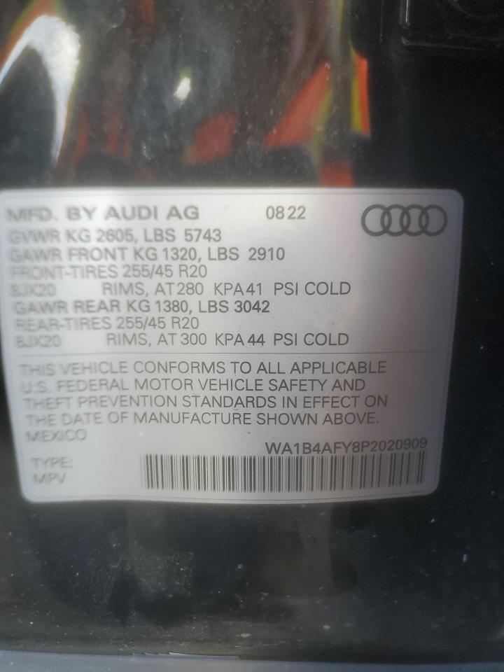 2023 Audi Sq5 Premium Plus VIN: WA1B4AFY8P2020909 Lot: 74684454