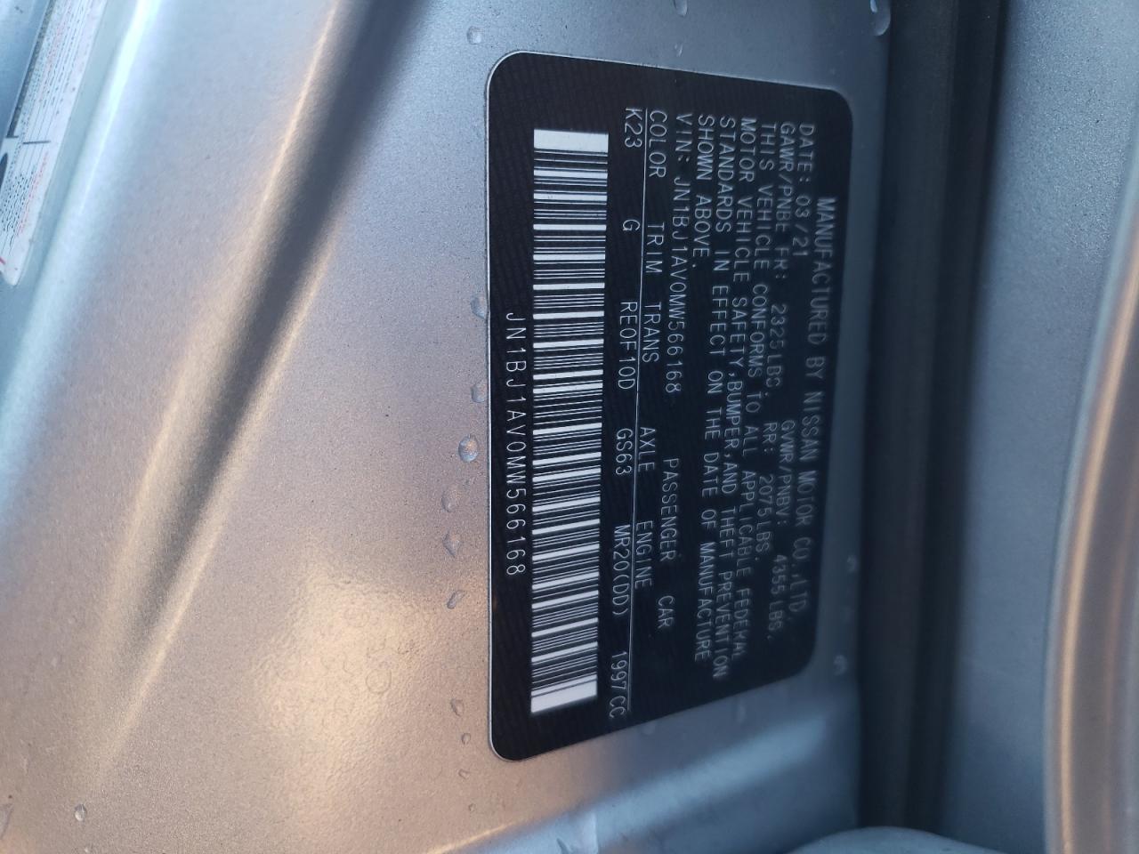 JN1BJ1AV0MW566168 NISSAN ROGUE 2021