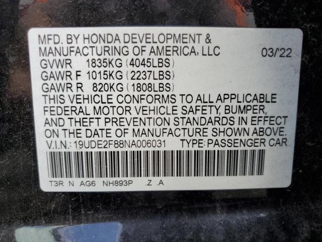 19UDE2F88NA006031 Acura ILX PREMIU 12