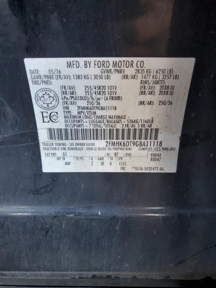 VIN 2FMHK6DT9GBA11118 2016 FORD FLEX no.13