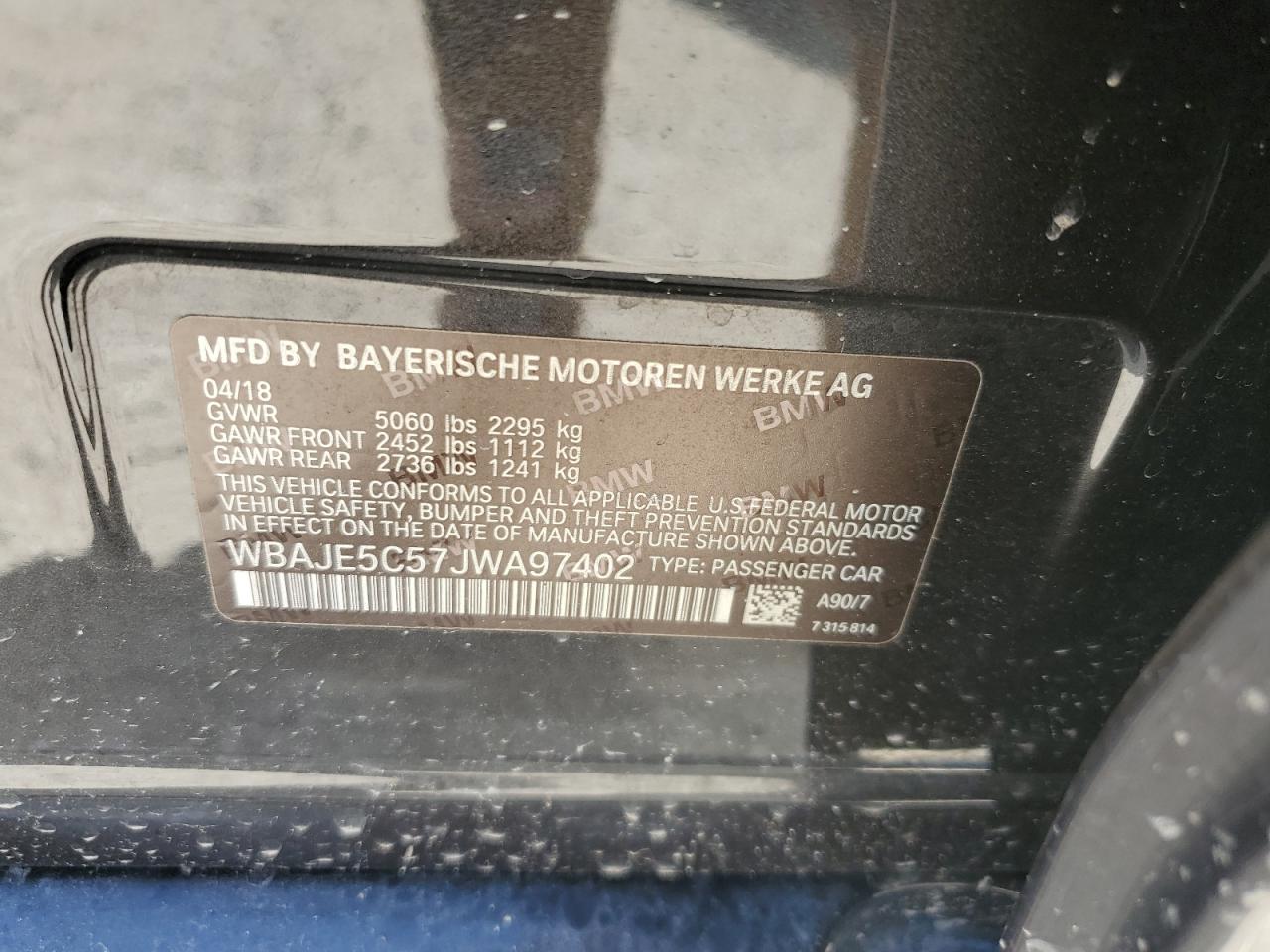 WBAJE5C57JWA97402 2018 BMW 540 I