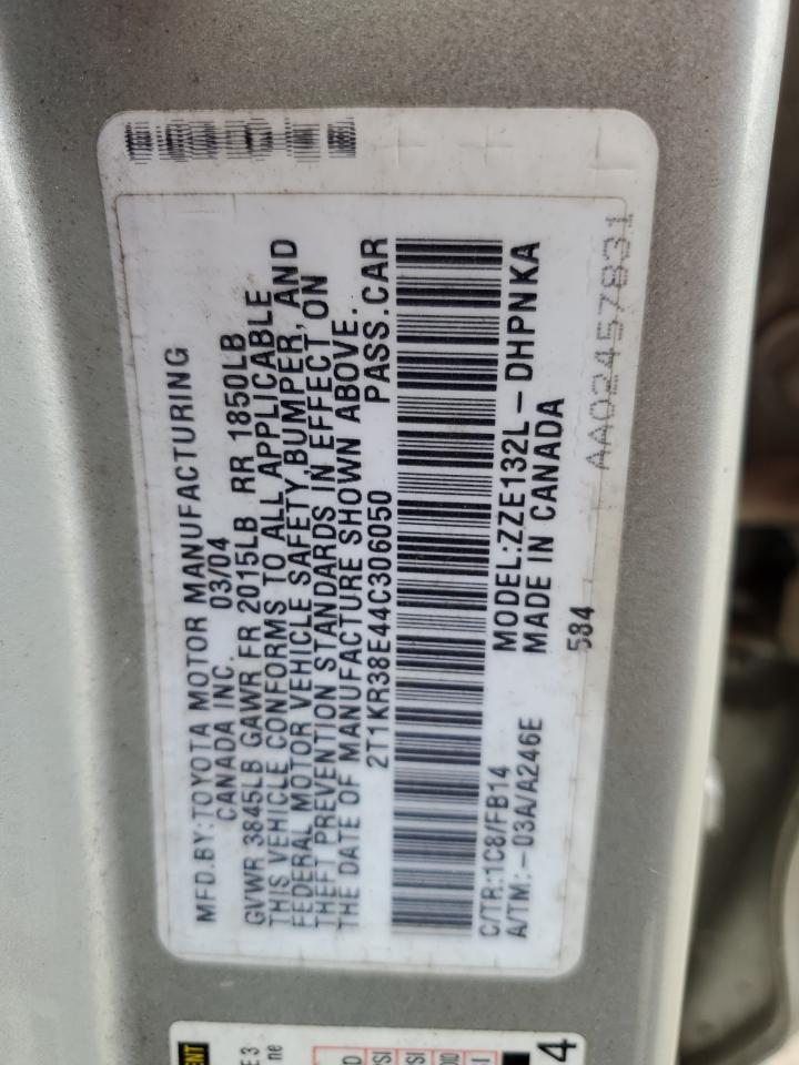 2004 Toyota Corolla Matrix Xr VIN: 2T1KR38E44C306050 Lot: 76745914