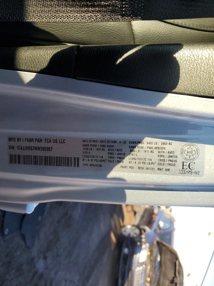 Auction sale of the 2022 JEEP WRANGLER , vin: 1C4JJXR67NW265987, lot number: 75160504