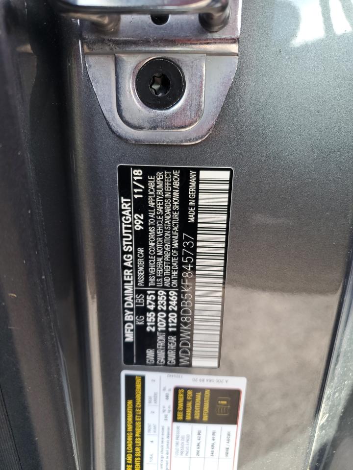 2019 Mercedes-Benz C 300 VIN: WDDWK8DB5KF845737 Lot: 75766864