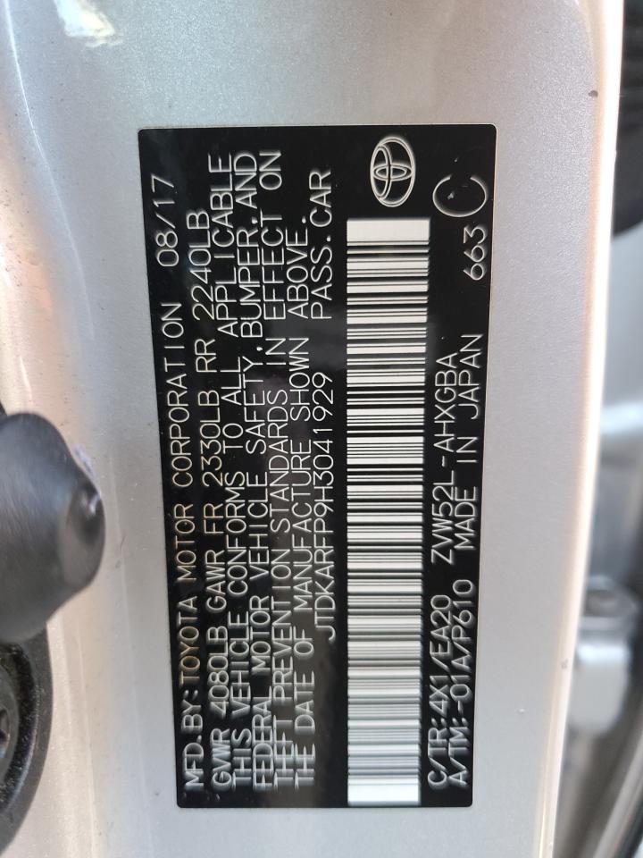 2017 Toyota Prius Prime VIN: JTDKARFP9H3041929 Lot: 76903984