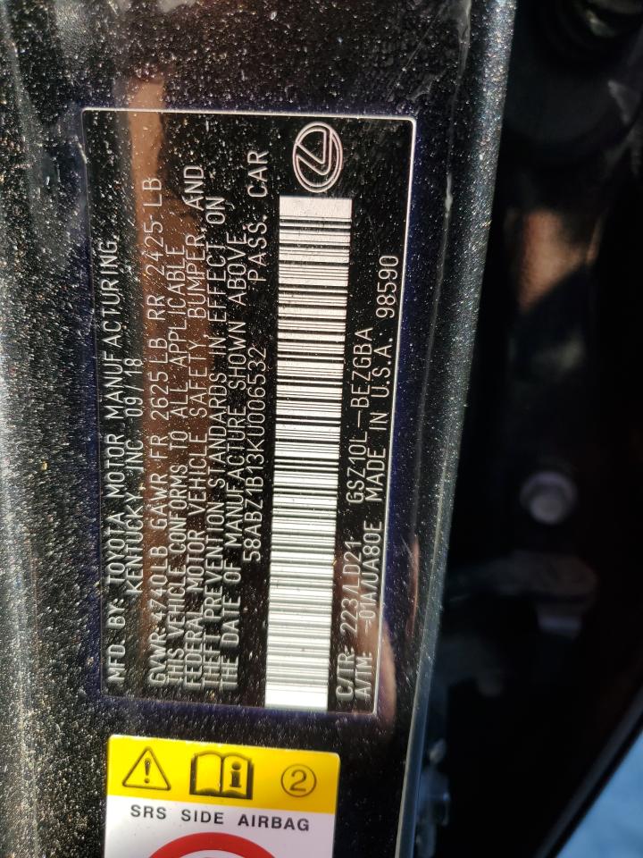 2019 Lexus Es 350 VIN: 58ABZ1B13KU006532 Lot: 75459214