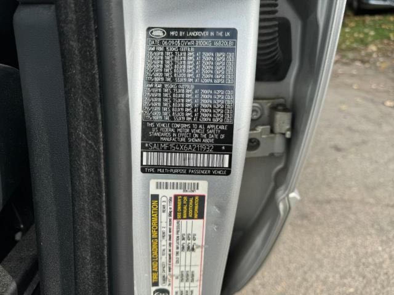 2006 Land Rover Range Rover Hse VIN: SALMF154X6A211932 Lot: 74597624