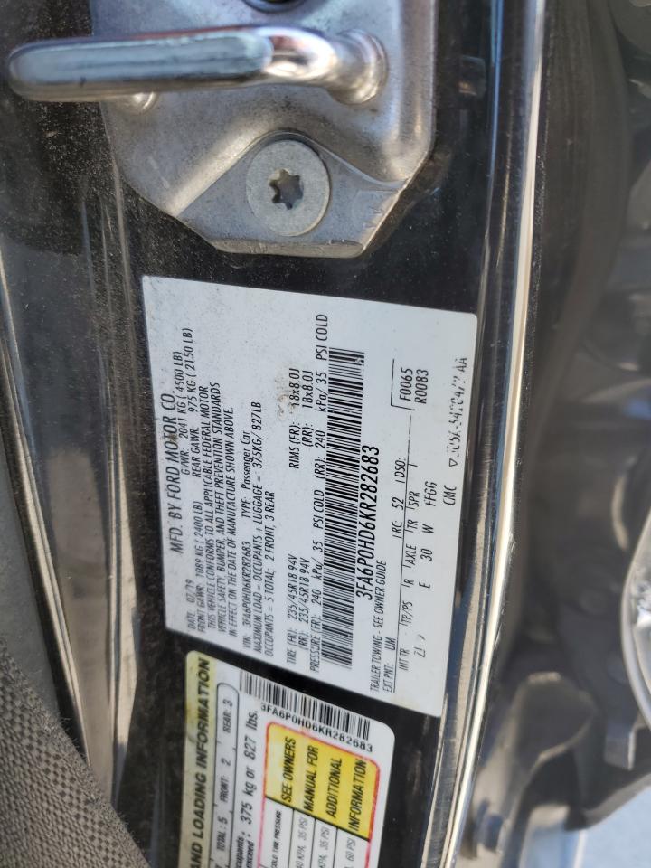 VIN 3FA6P0HD6KR282683 2019 FORD FUSION no.12