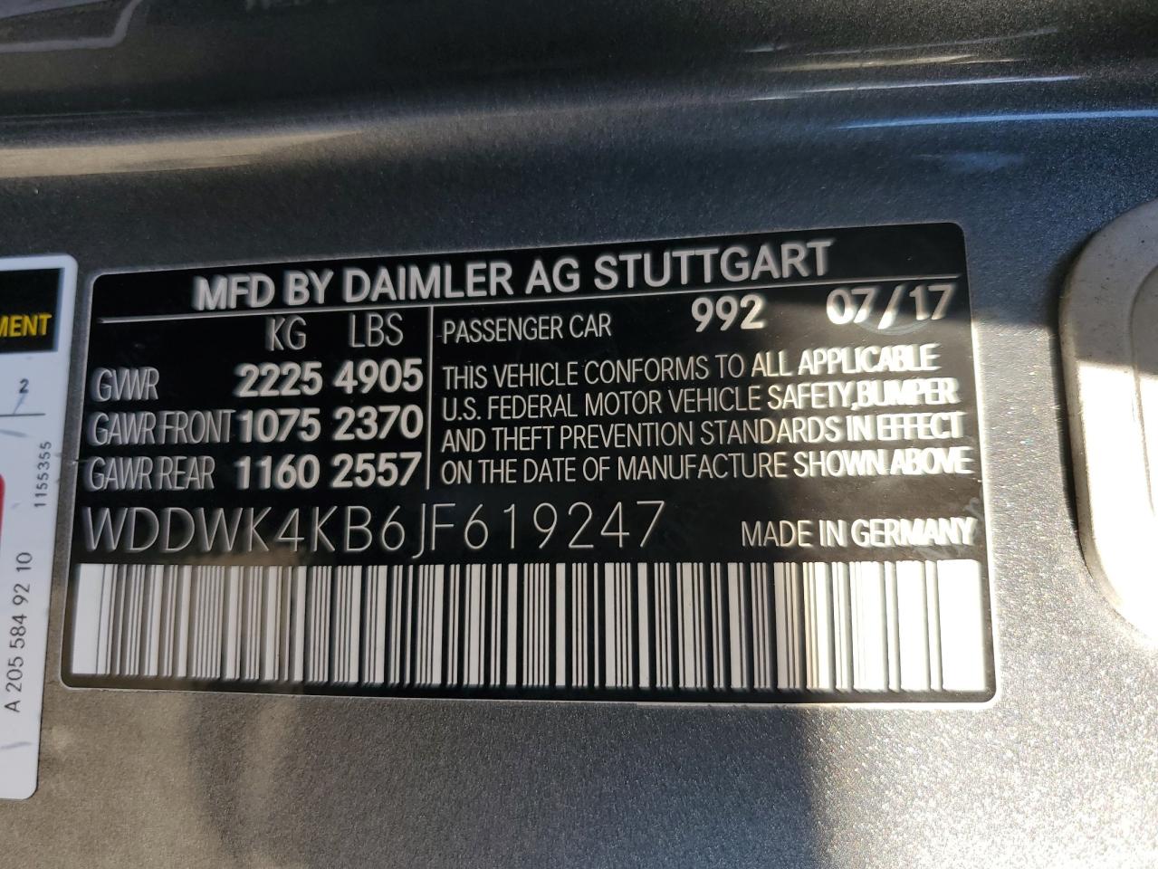 WDDWK4KB6JF619247 2018 Mercedes-Benz C 300 4Matic