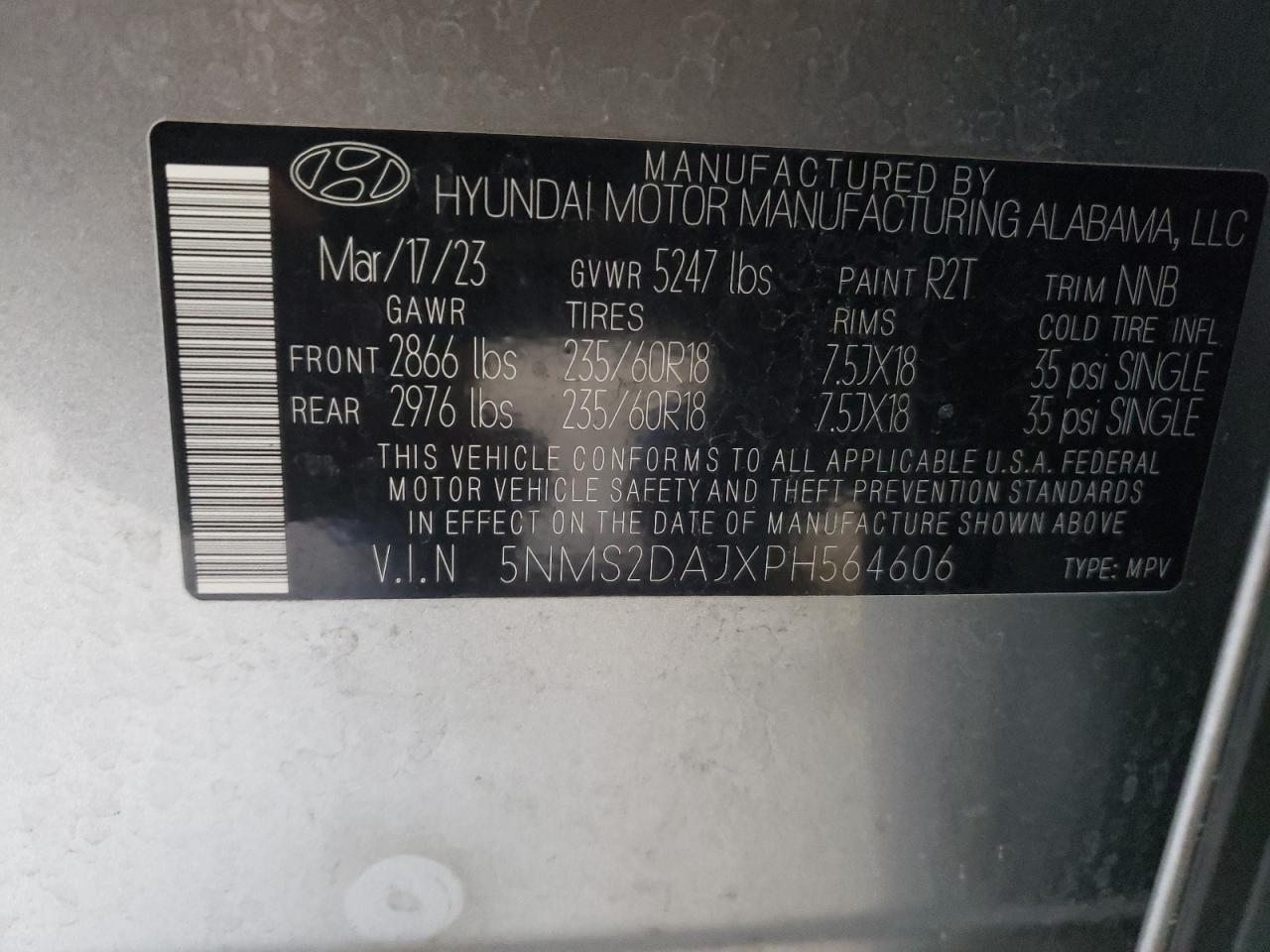 5NMS2DAJXPH564606 2023 HYUNDAI SANTA FE - Image 12