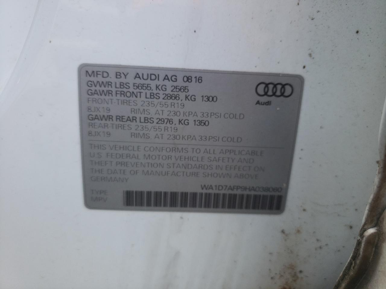 WA1D7AFP9HA038060 2017 Audi Q5 Premium Plus S-Line